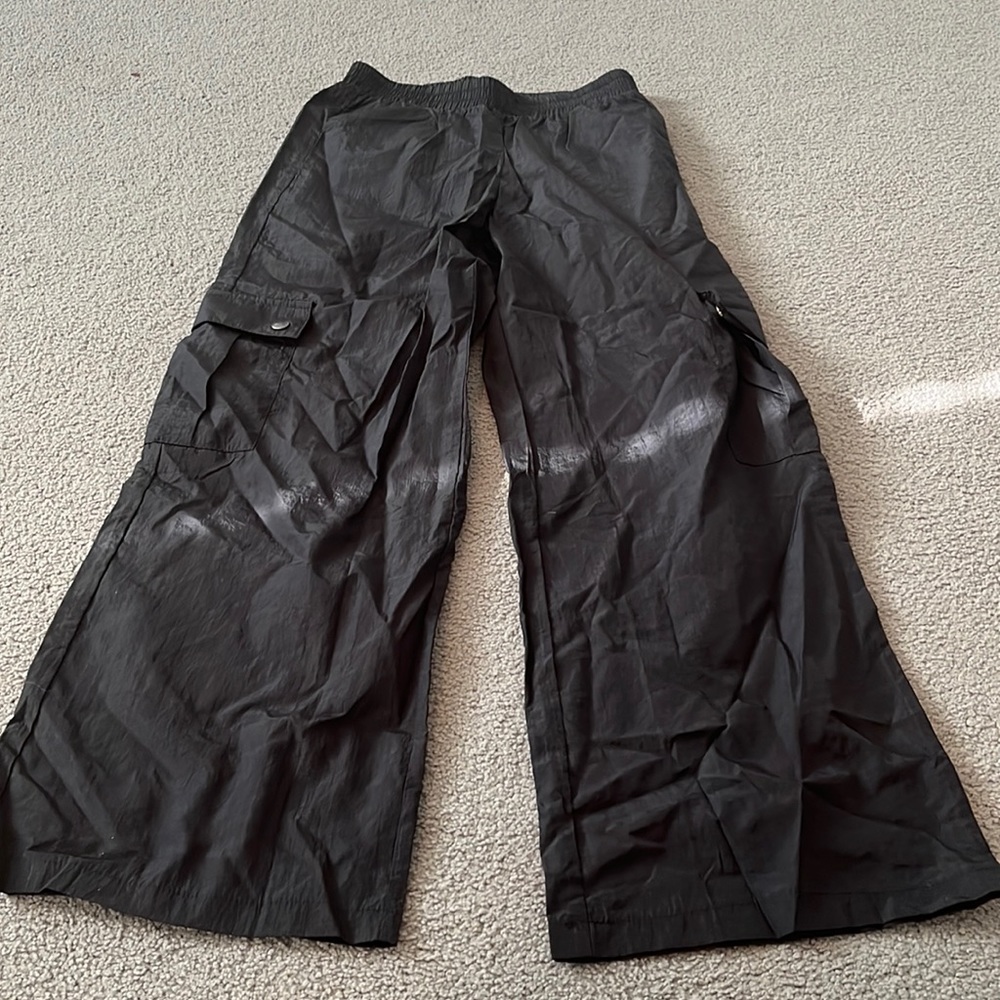 shein black windbreaker pants size xs
